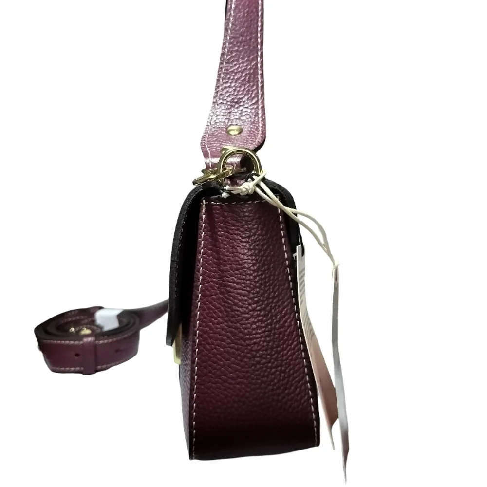 Divina Firenze Italian Leather Chic Maroon Bordeaux Shoulder Bag NWT - Picture 2 of 6